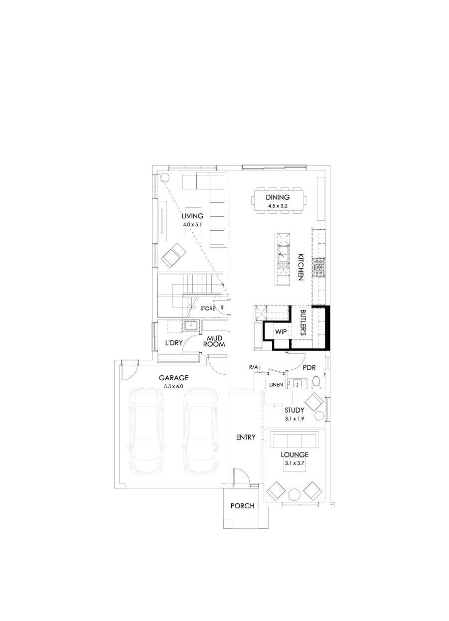 33 Ground Floor Floorplan (Butler's pantry - Included)
