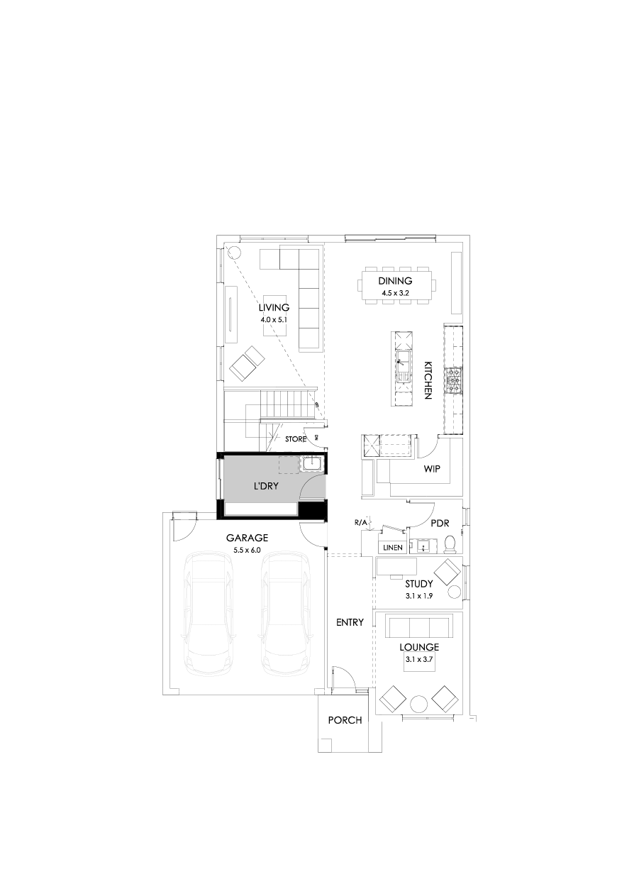 33 Ground Floor Floorplan (Grand laundry)