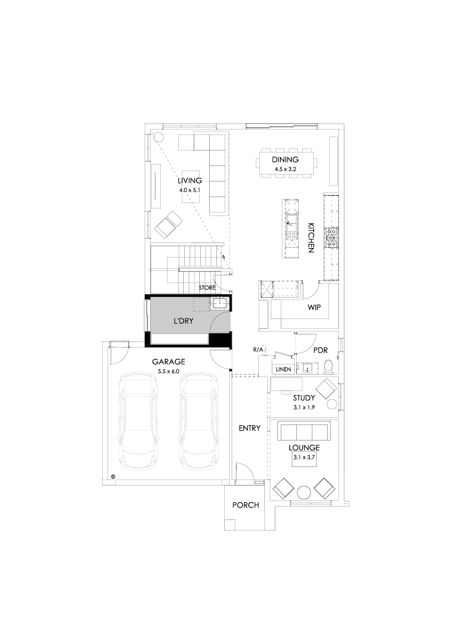 33 Ground Floor Floorplan (Grand laundry)