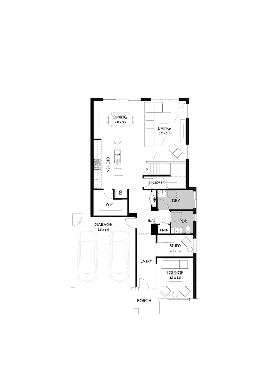 33 Ground Floor Floorplan (Rear flip)