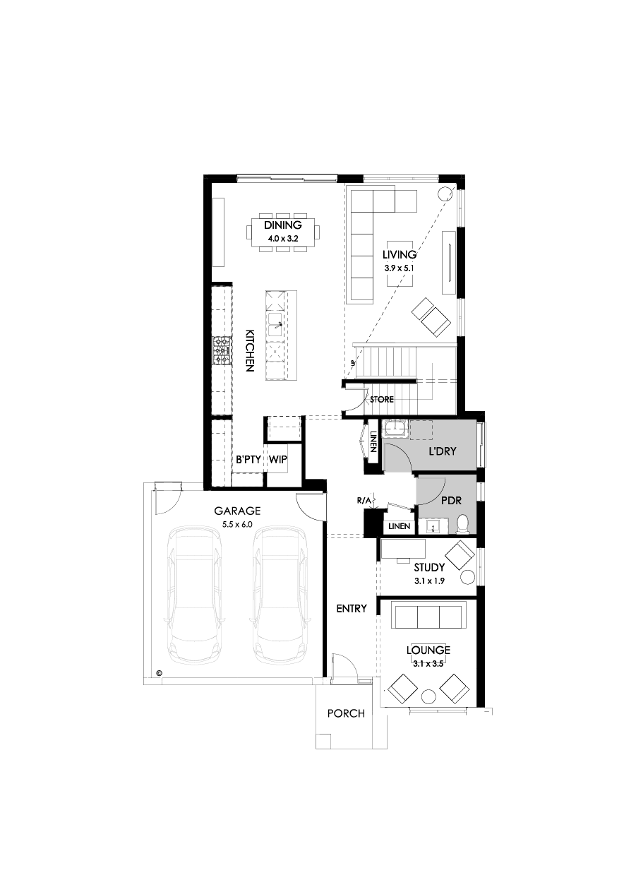 33 Ground Floor Floorplan (Rear flip)