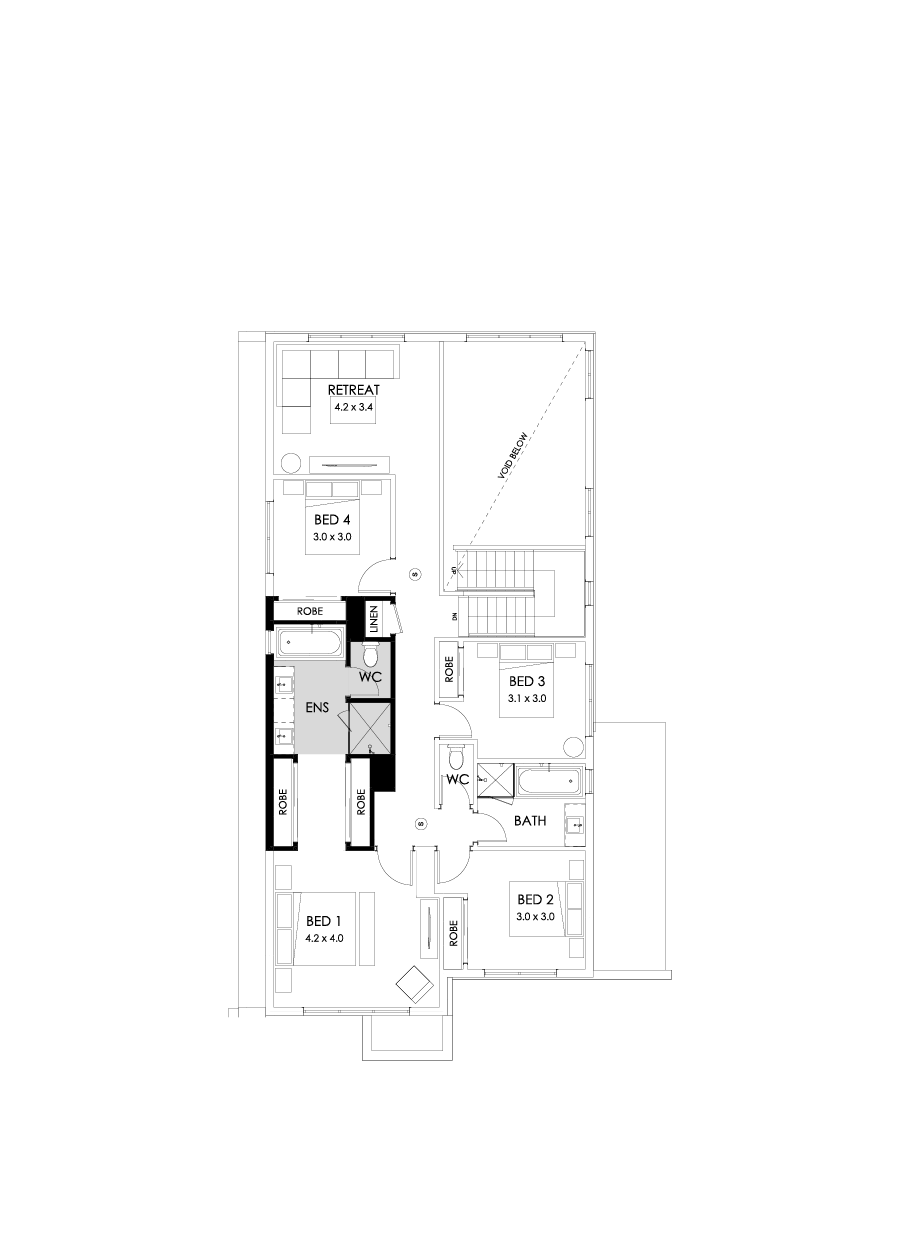 33 First Floor Floorplan (Bath to ensuite - Flipped)