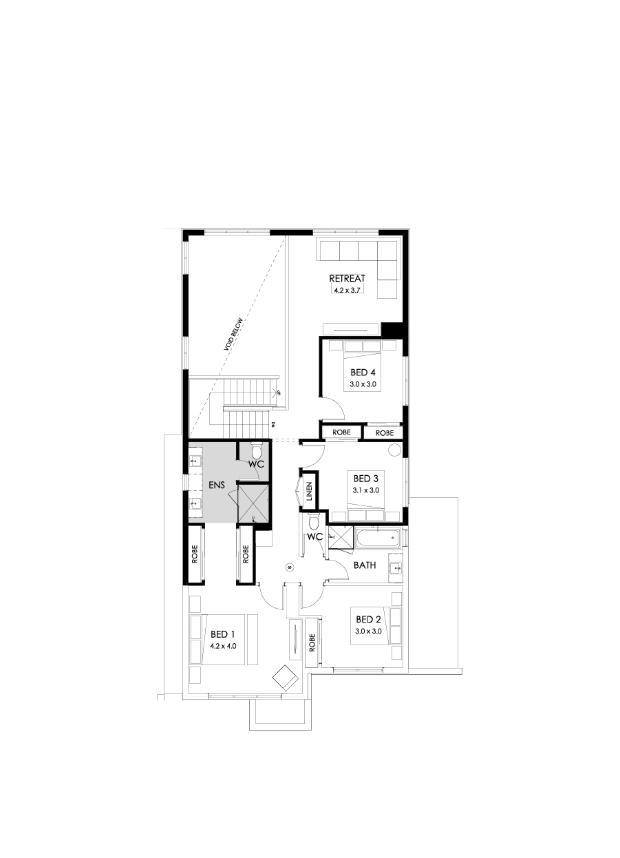 33 First Floor Floorplan (Rear flip - Flipped)