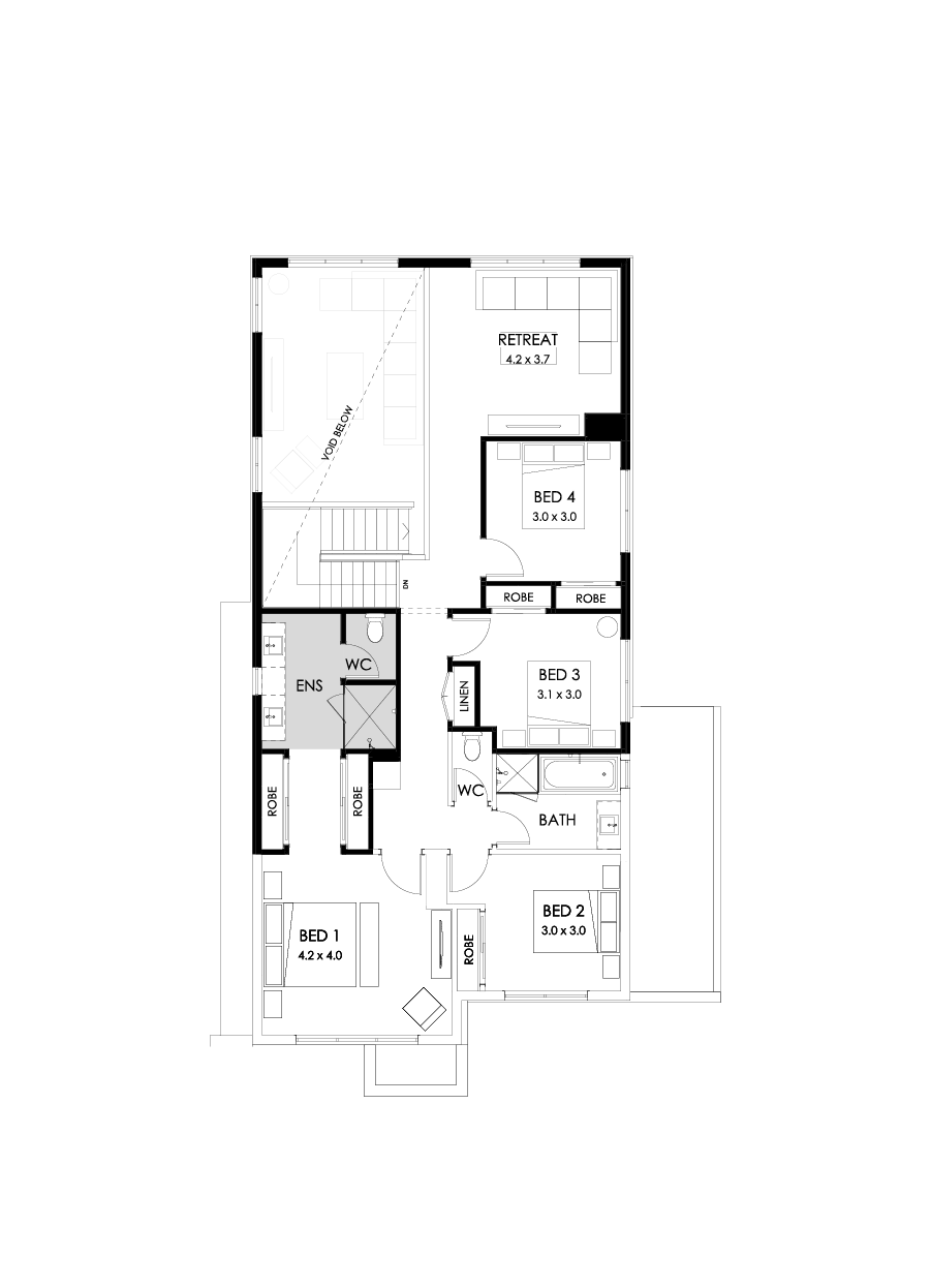 33 First Floor Floorplan (Rear flip - Flipped)