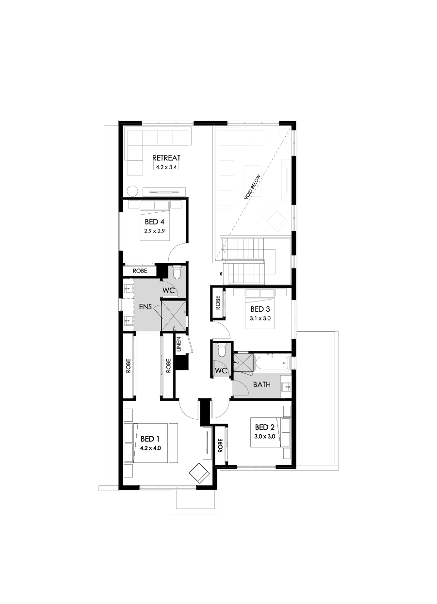 33 First Floor Floorplan (Standard - Flipped)