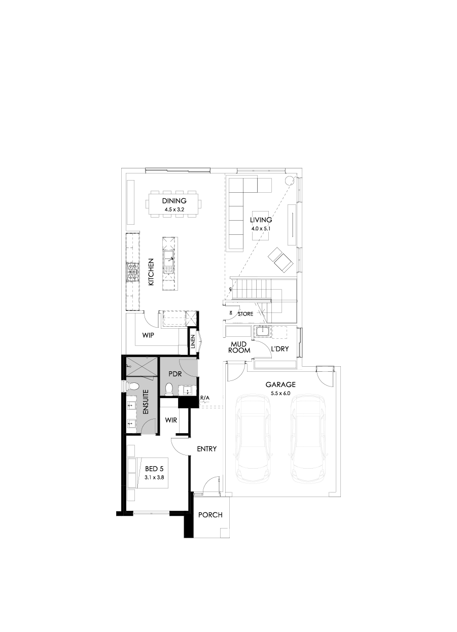 33 Ground Floor Floorplan (Additional bed 1 - Flipped)