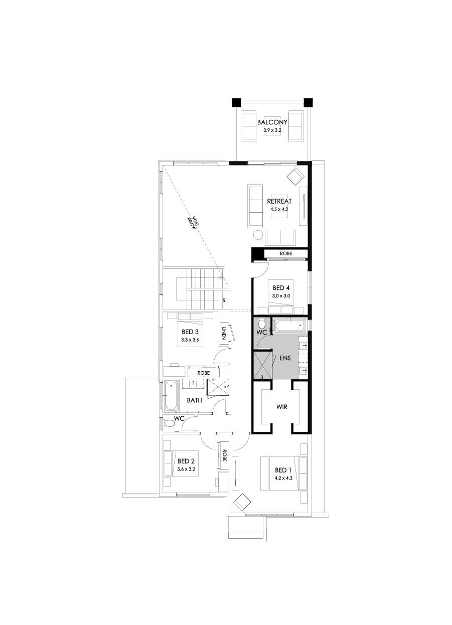 37 First Floor Floorplan (Rear balcony)