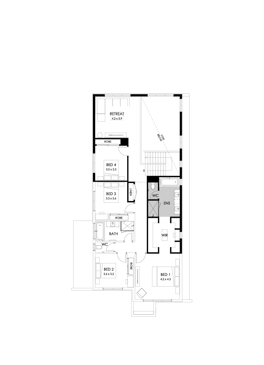 37 First Floor Floorplan (Rear flip with butler's pantry)