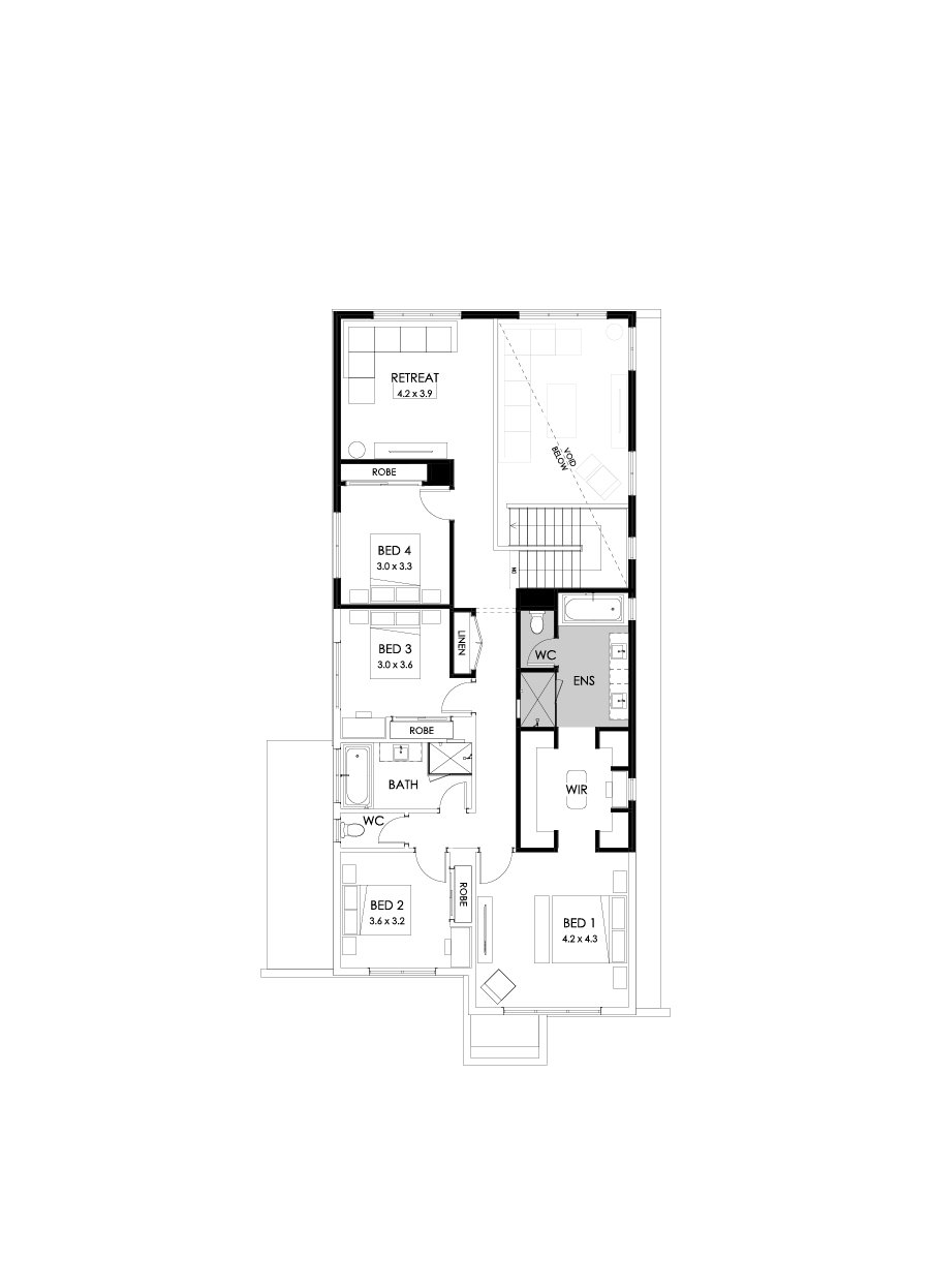 37 First Floor Floorplan (Rear flip)
