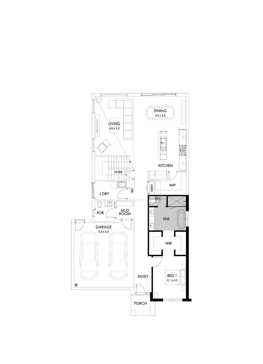 37 Ground Floor Floorplan (Alternate bed 1)