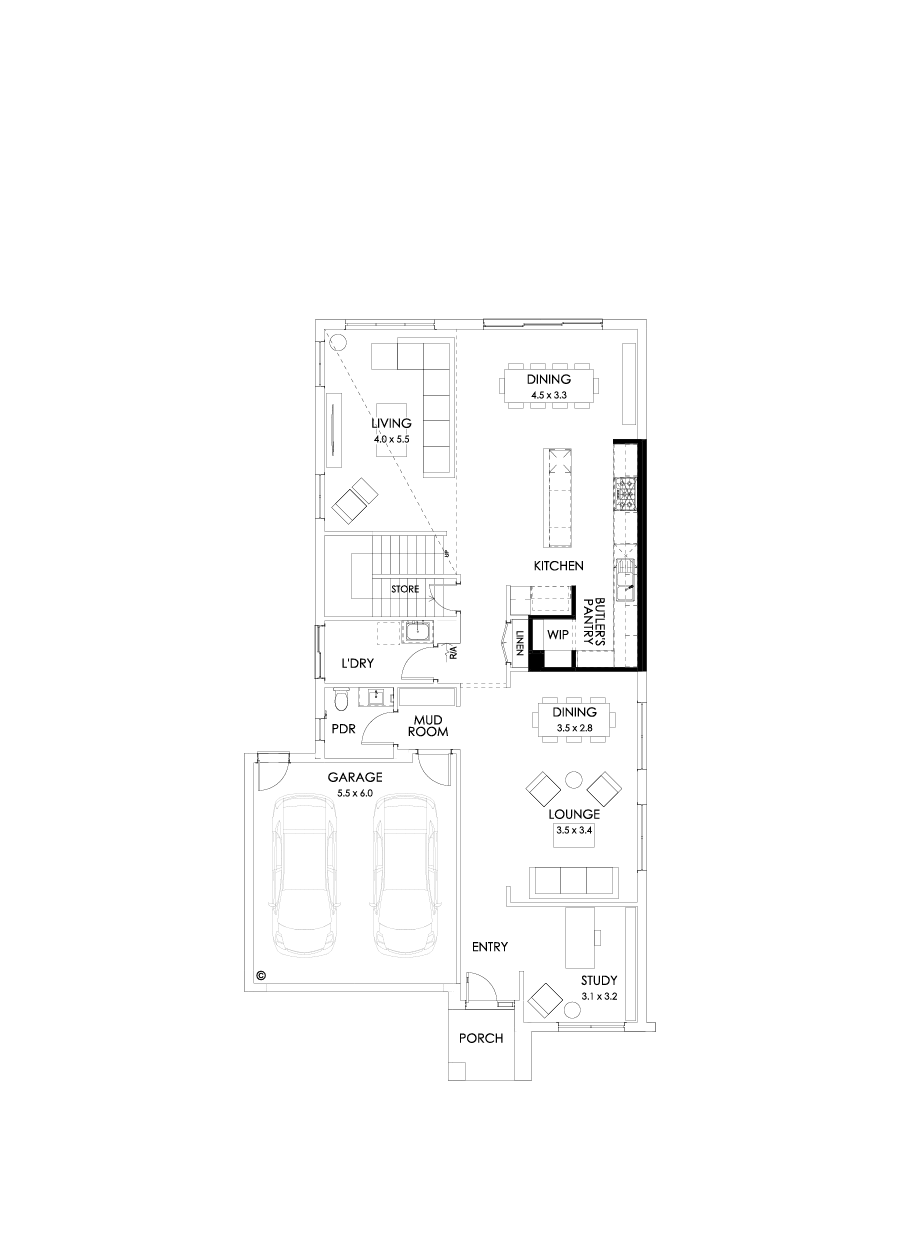 37 Ground Floor Floorplan (Alternate kitchen)
