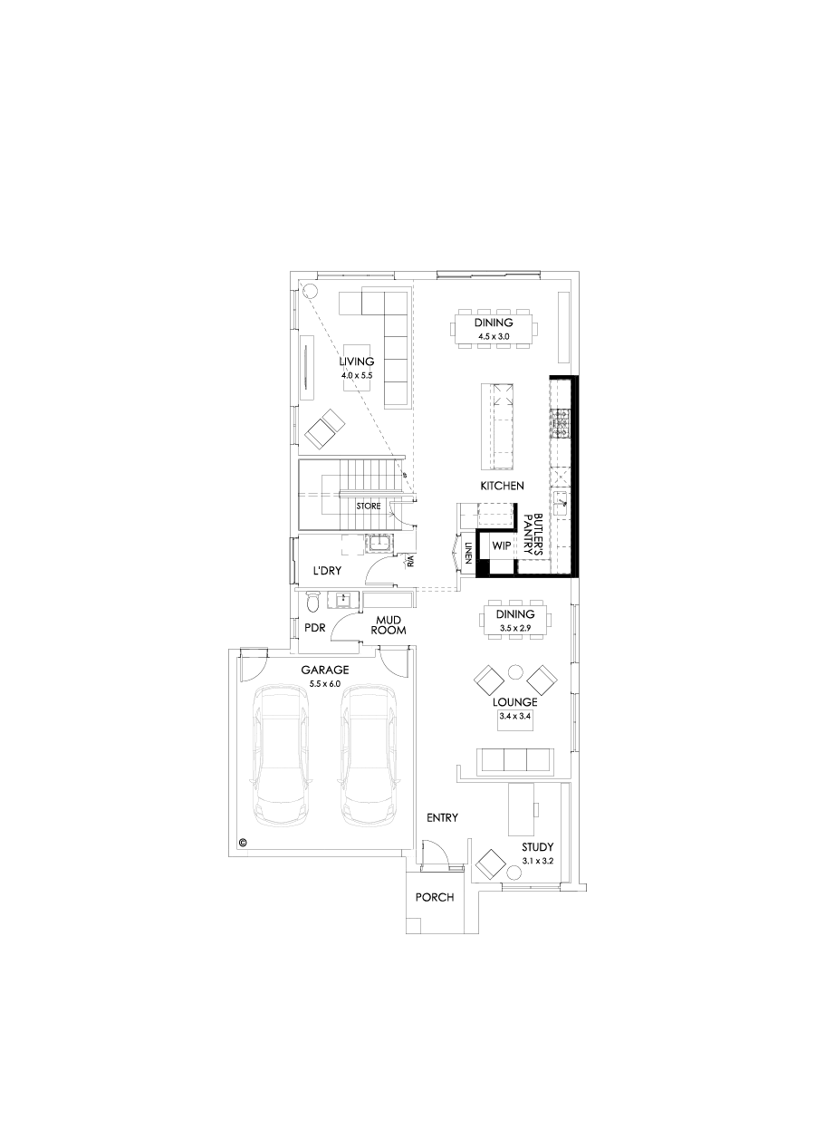 37 Ground Floor Floorplan (Alternate kitchen)