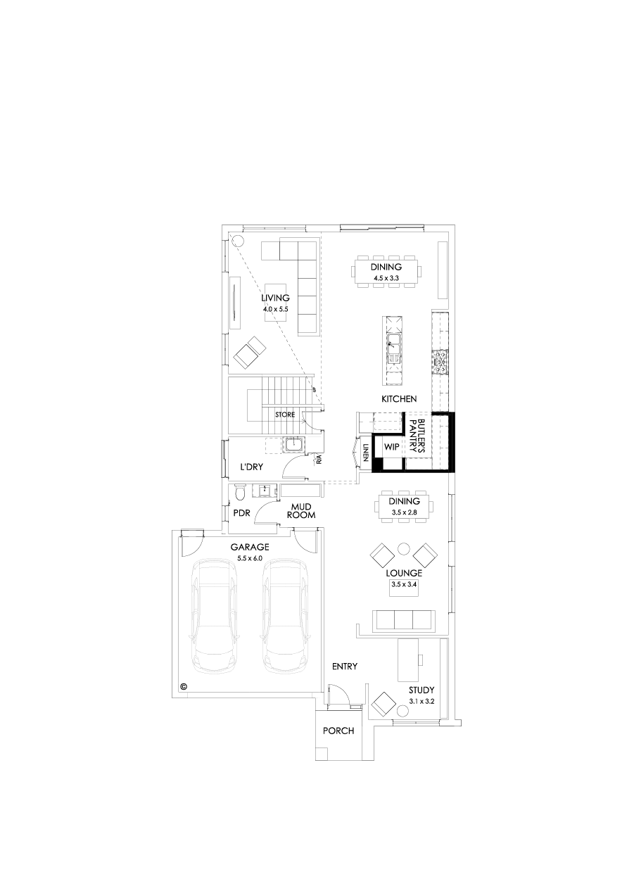 37 Ground Floor Floorplan (Butler's pantry - Included)