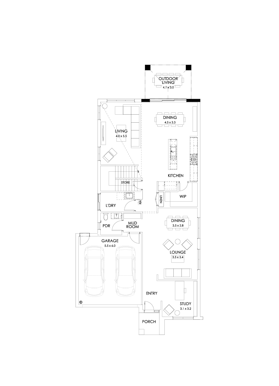 37 Ground Floor Floorplan (Rear balcony)