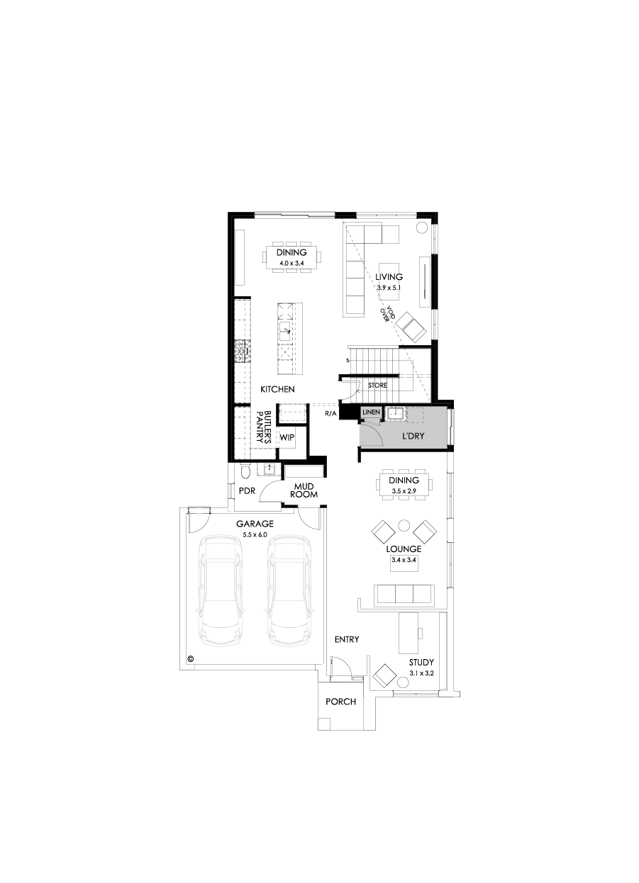 37 Ground Floor Floorplan (Rear flip)