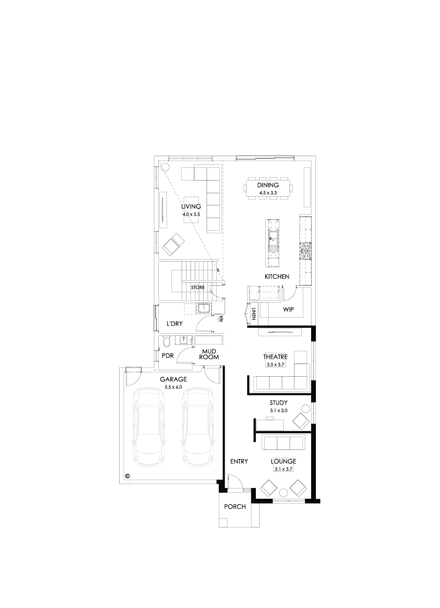 37 Ground Floor Floorplan (Theatre)