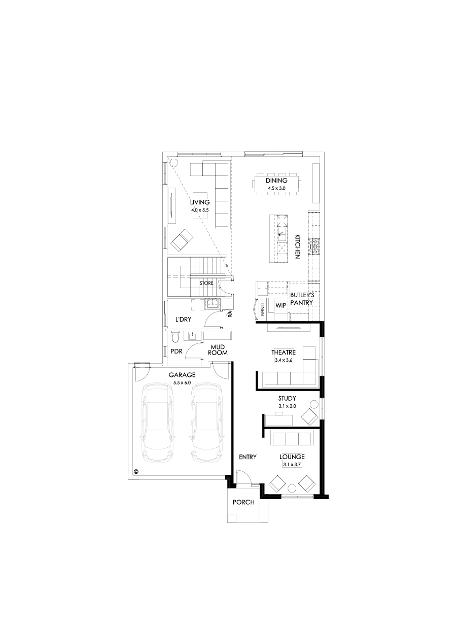 37 Ground Floor Floorplan (Theatre)