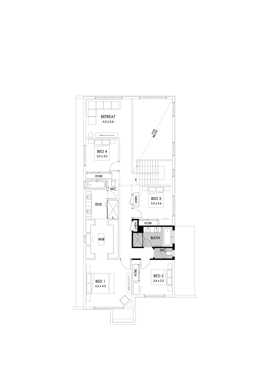 37 First Floor Floorplan (Bathroom upgrade - Flipped)