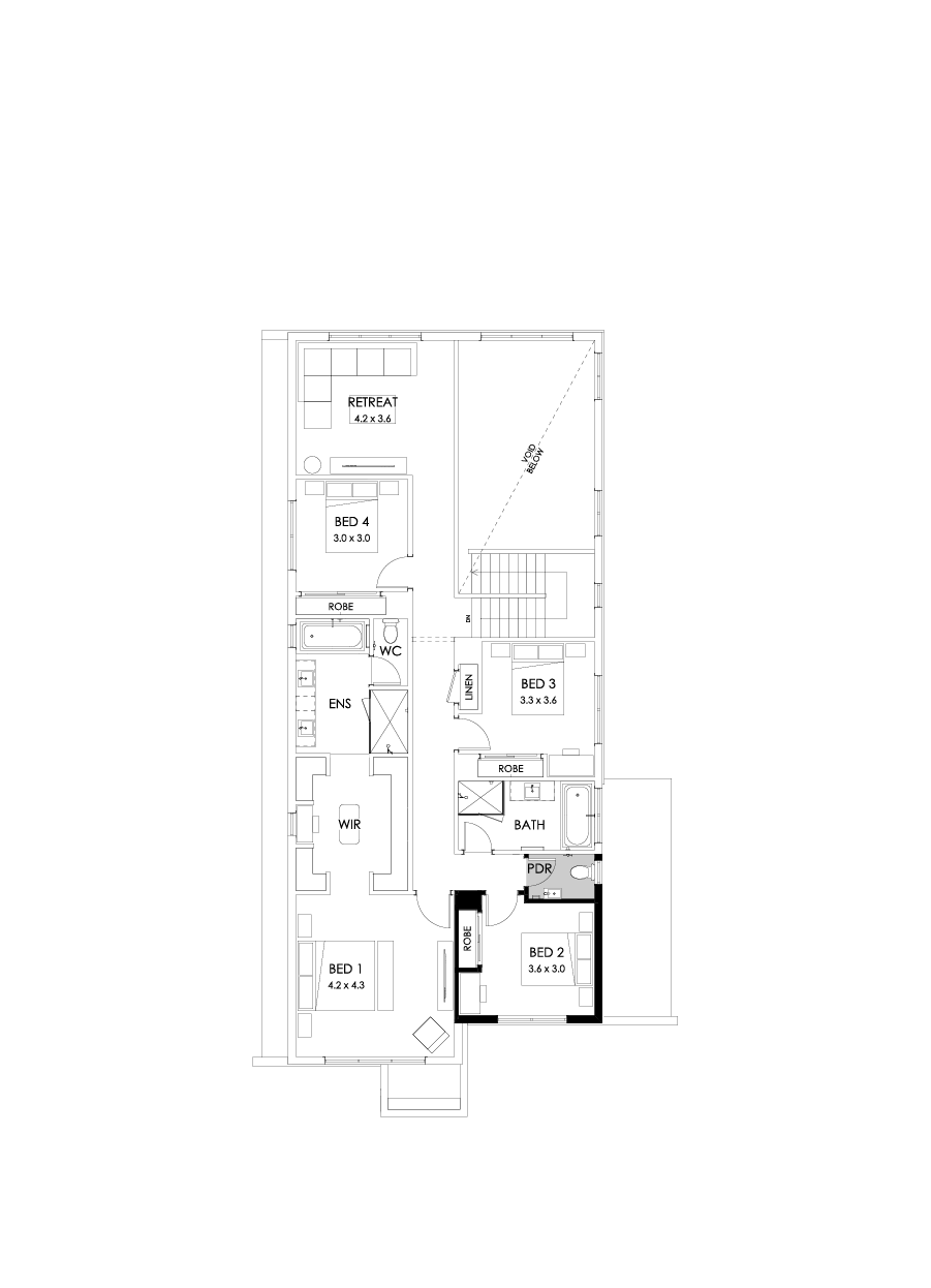 37 First Floor Floorplan (Powder room - Flipped)