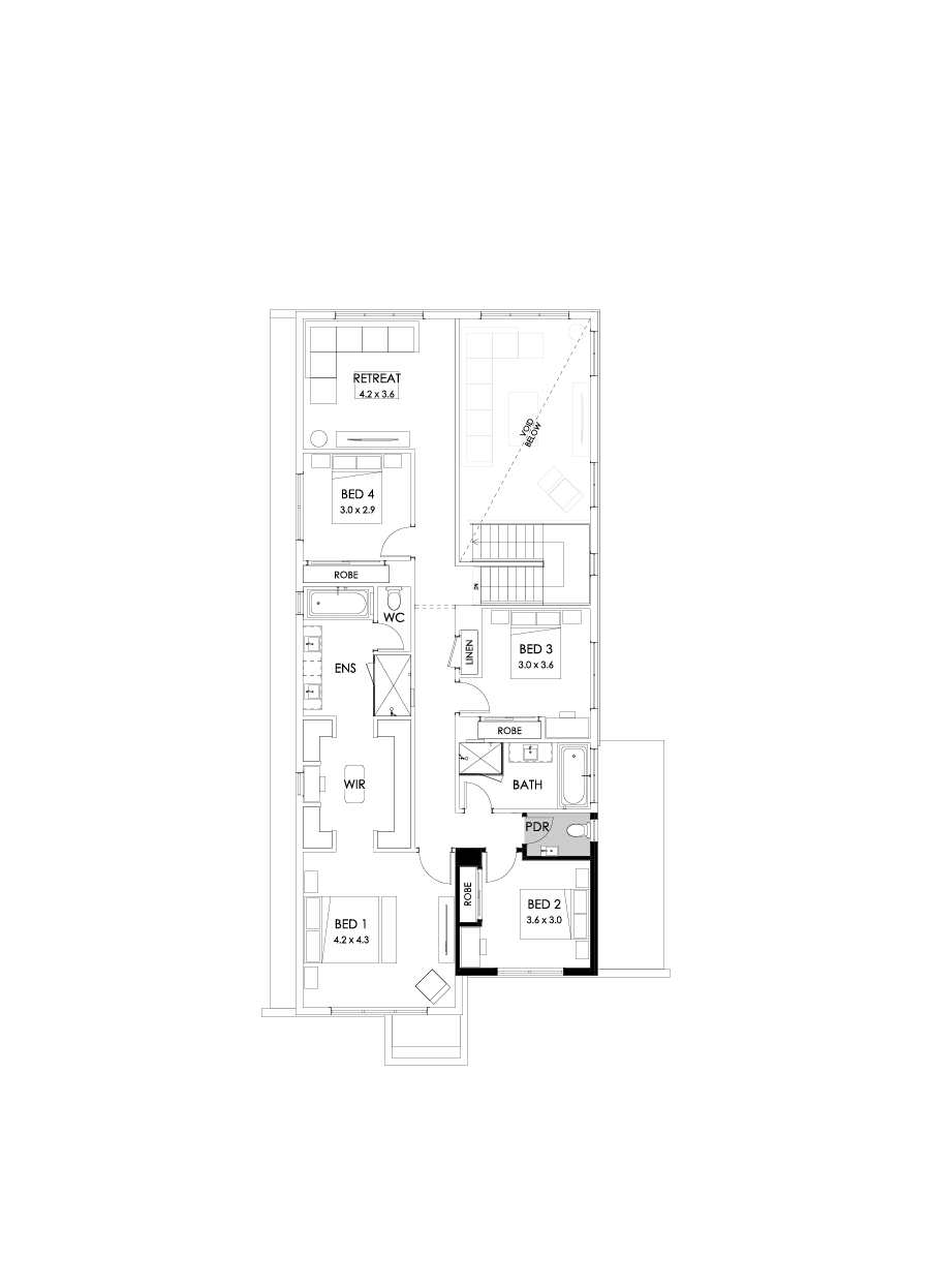 37 First Floor Floorplan (Powder room - Flipped)
