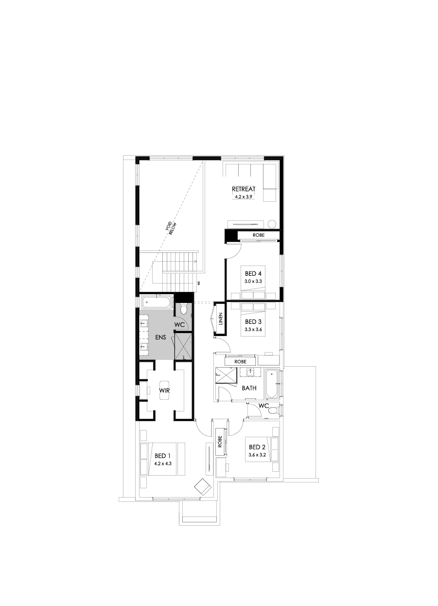 37 First Floor Floorplan (Rear flip with butler's pantry - Flipped)