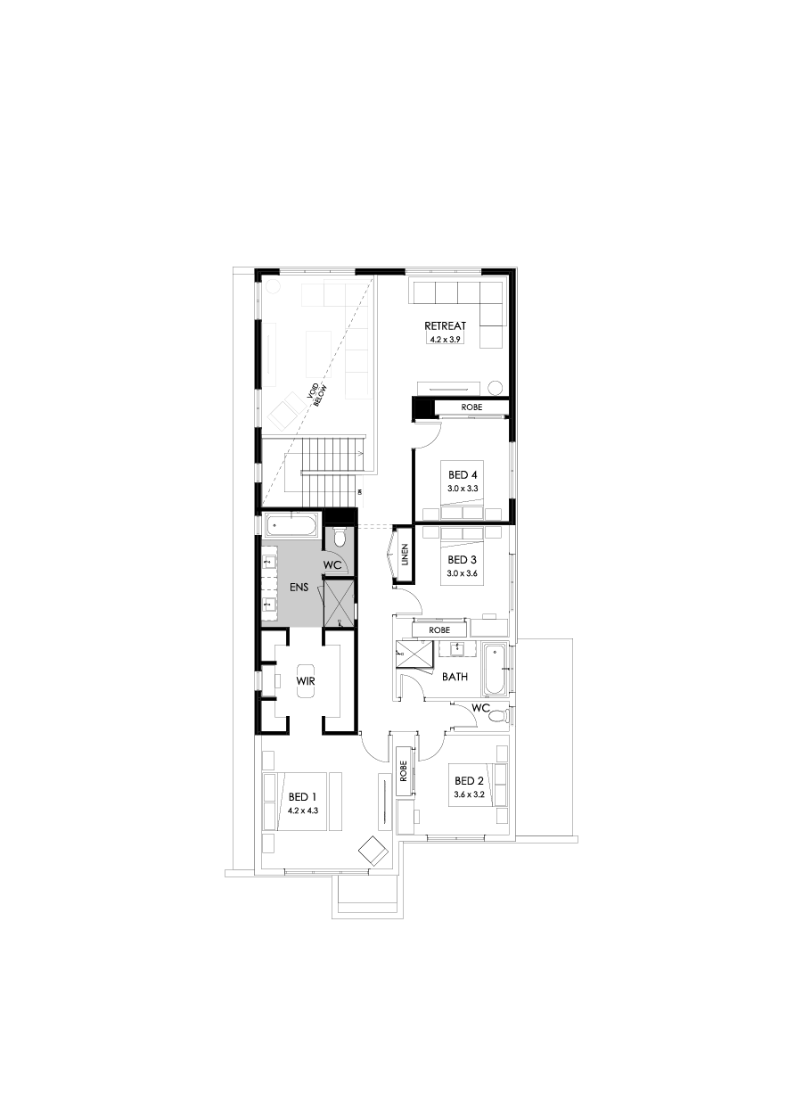37 First Floor Floorplan (Rear flip - Flipped)