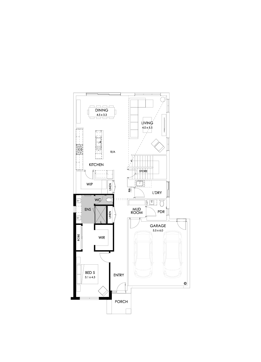 37 Ground Floor Floorplan (Additional bed 1 - Flipped)