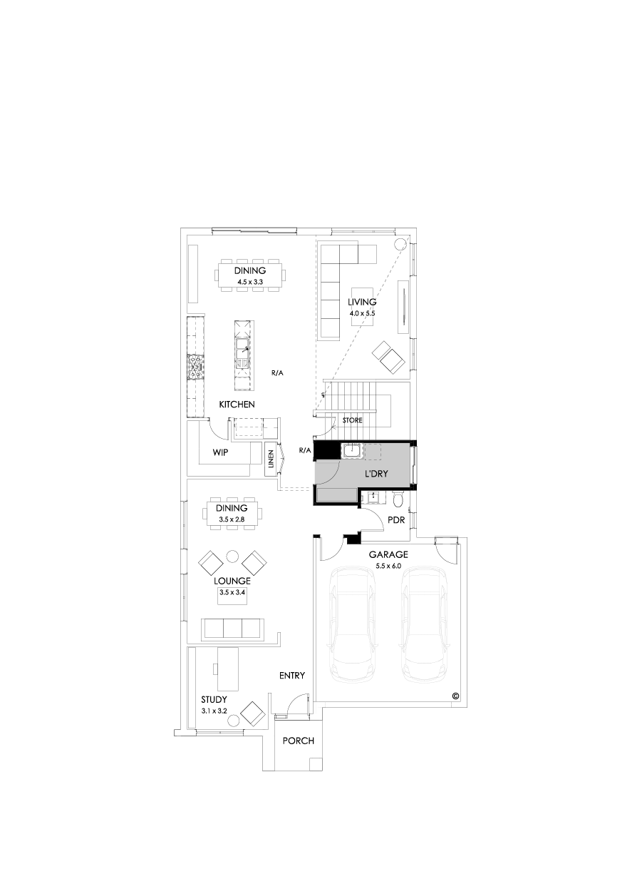 37 Ground Floor Floorplan (Grand laundry - Flipped)