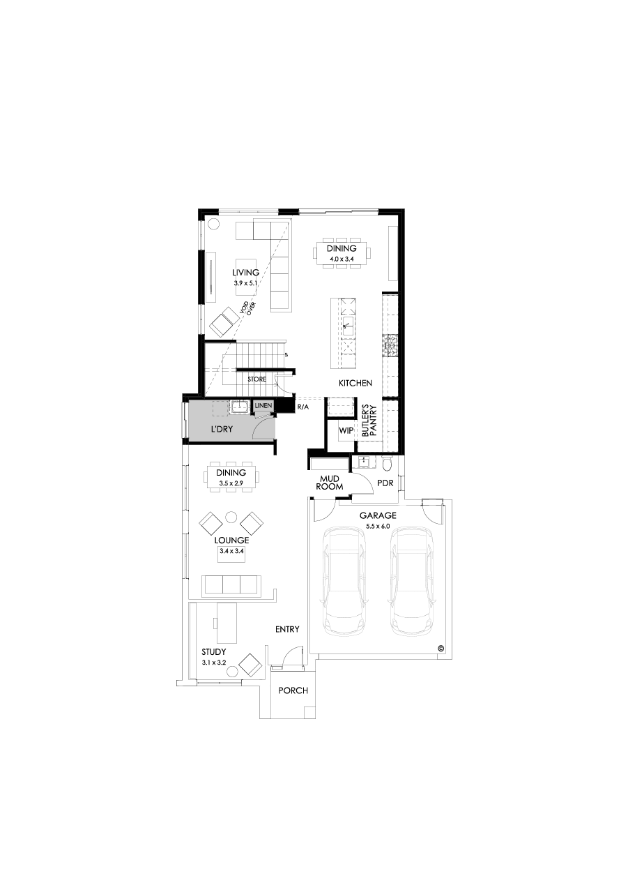 37 Ground Floor Floorplan (Rear flip - Flipped)