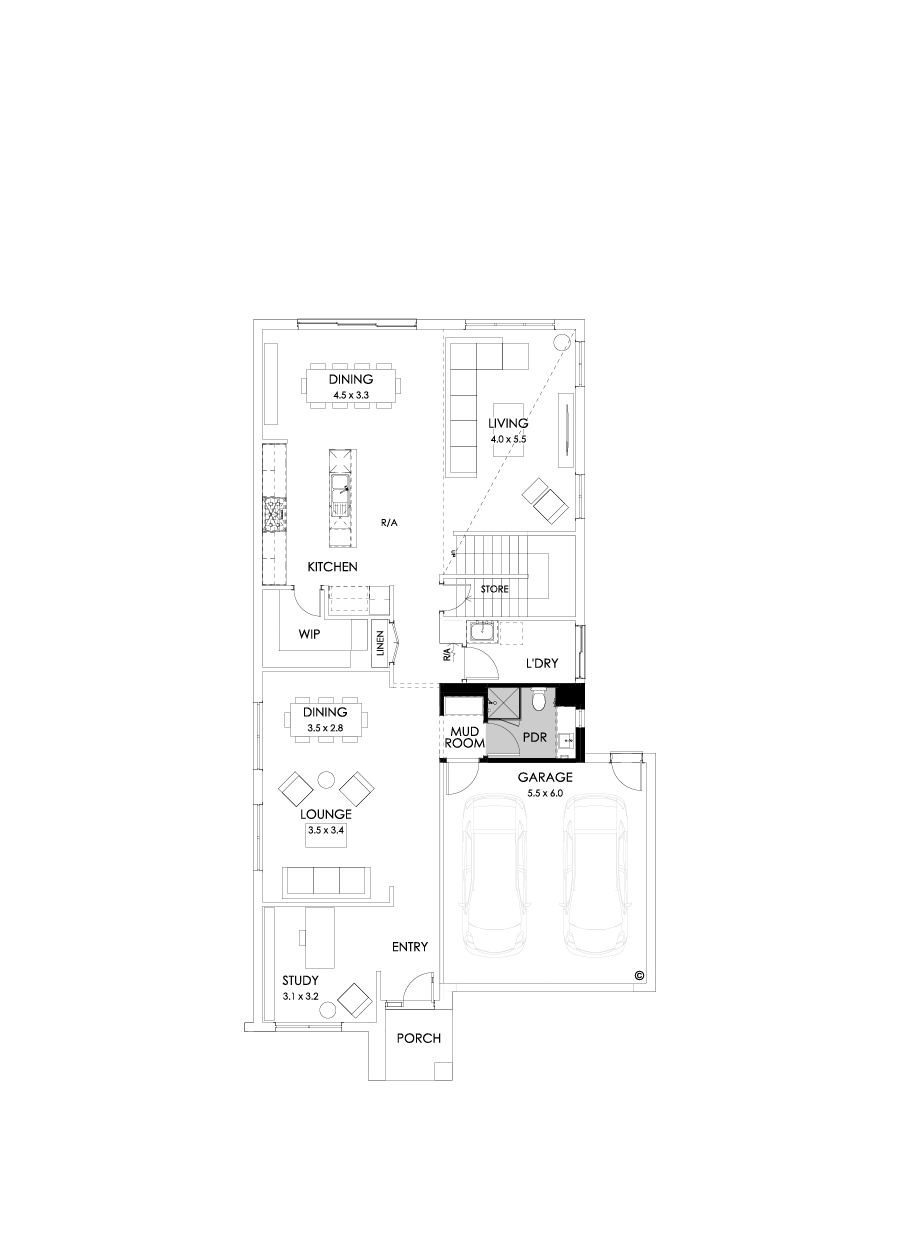 37 Ground Floor Floorplan (Shower to powder - Flipped)