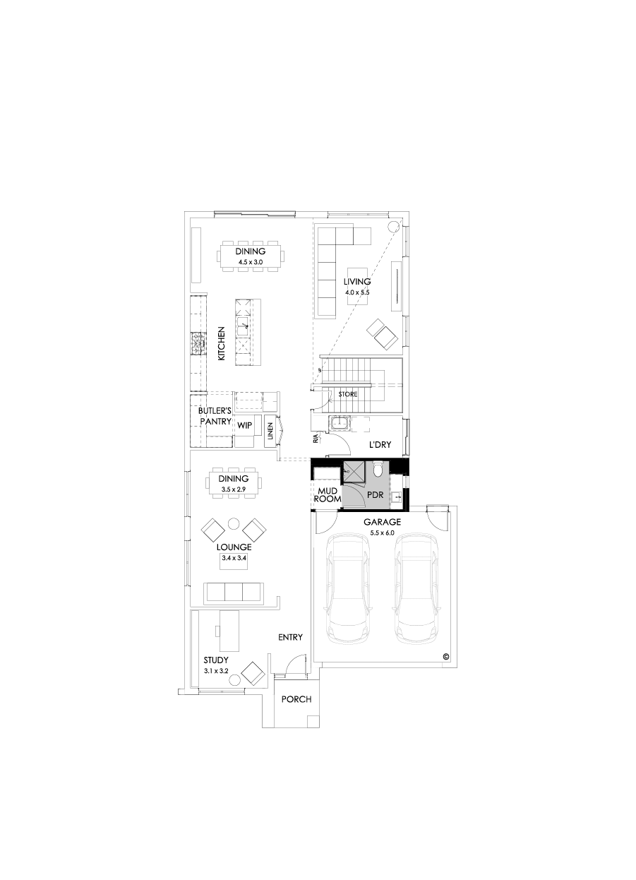 37 Ground Floor Floorplan (Shower to powder - Flipped)