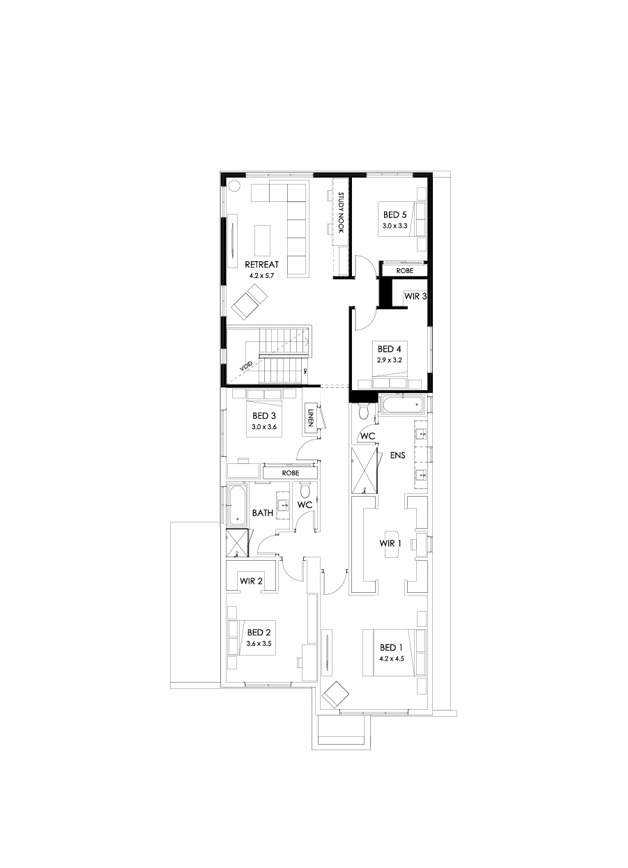 40 First Floor Floorplan (5th bedroom)