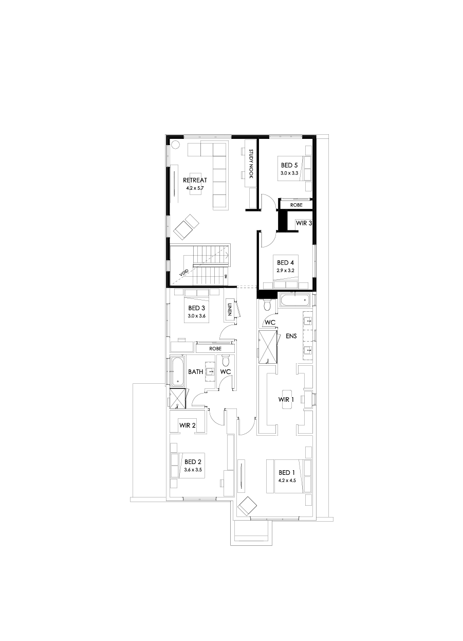 40 First Floor Floorplan (5th bedroom)