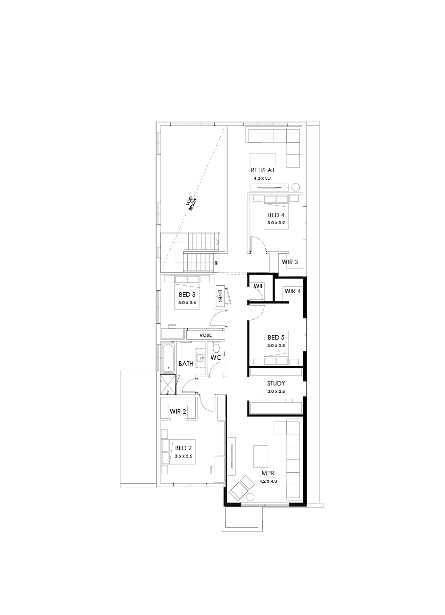 40 First Floor Floorplan (Alternate bed 1)