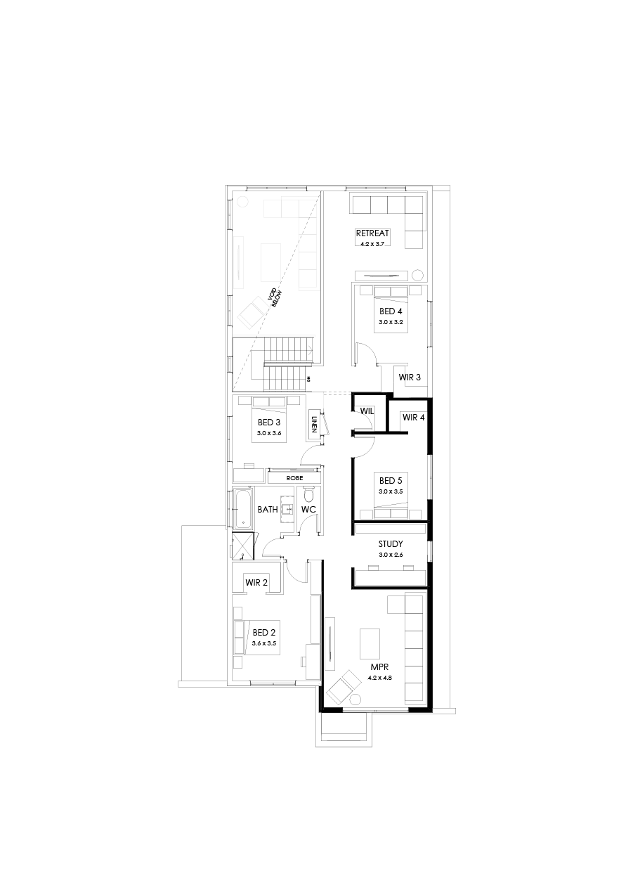 40 First Floor Floorplan (Alternate bed 1)
