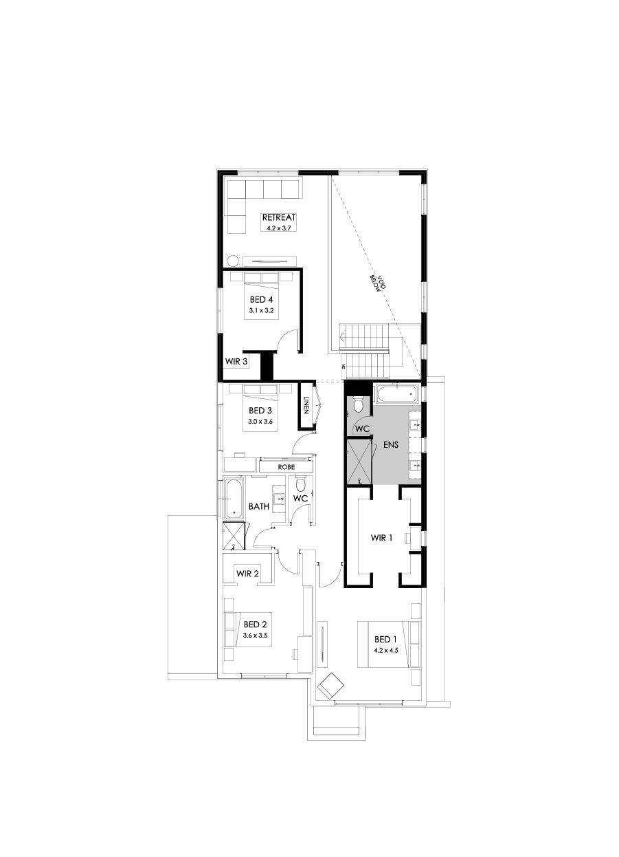 40 First Floor Floorplan (Rear flip with butler's pantry)