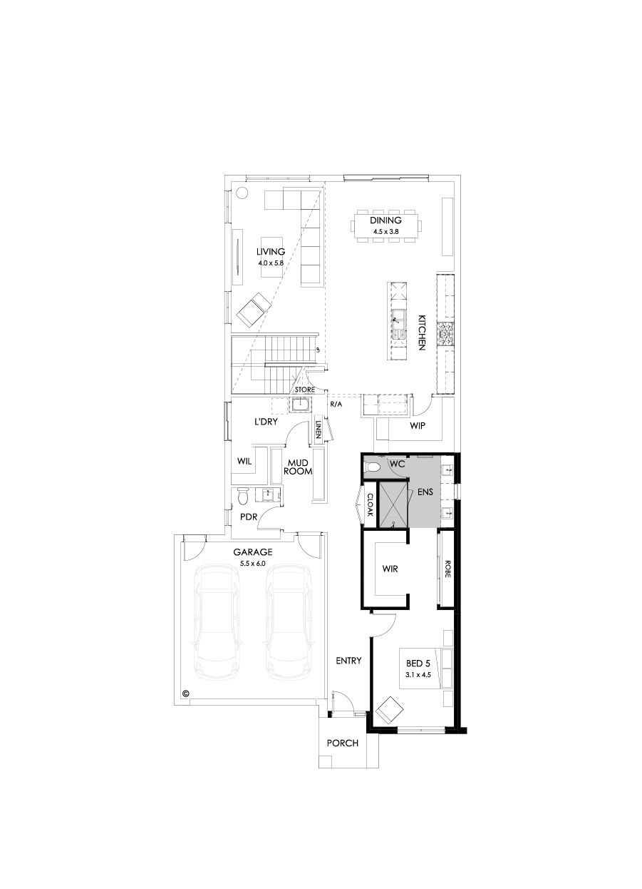 40 Ground Floor Floorplan (Additional bed 1)