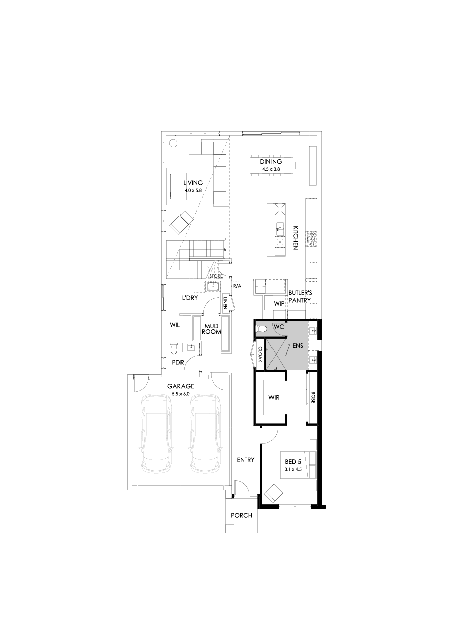 40 Ground Floor Floorplan (Additional bed 1)