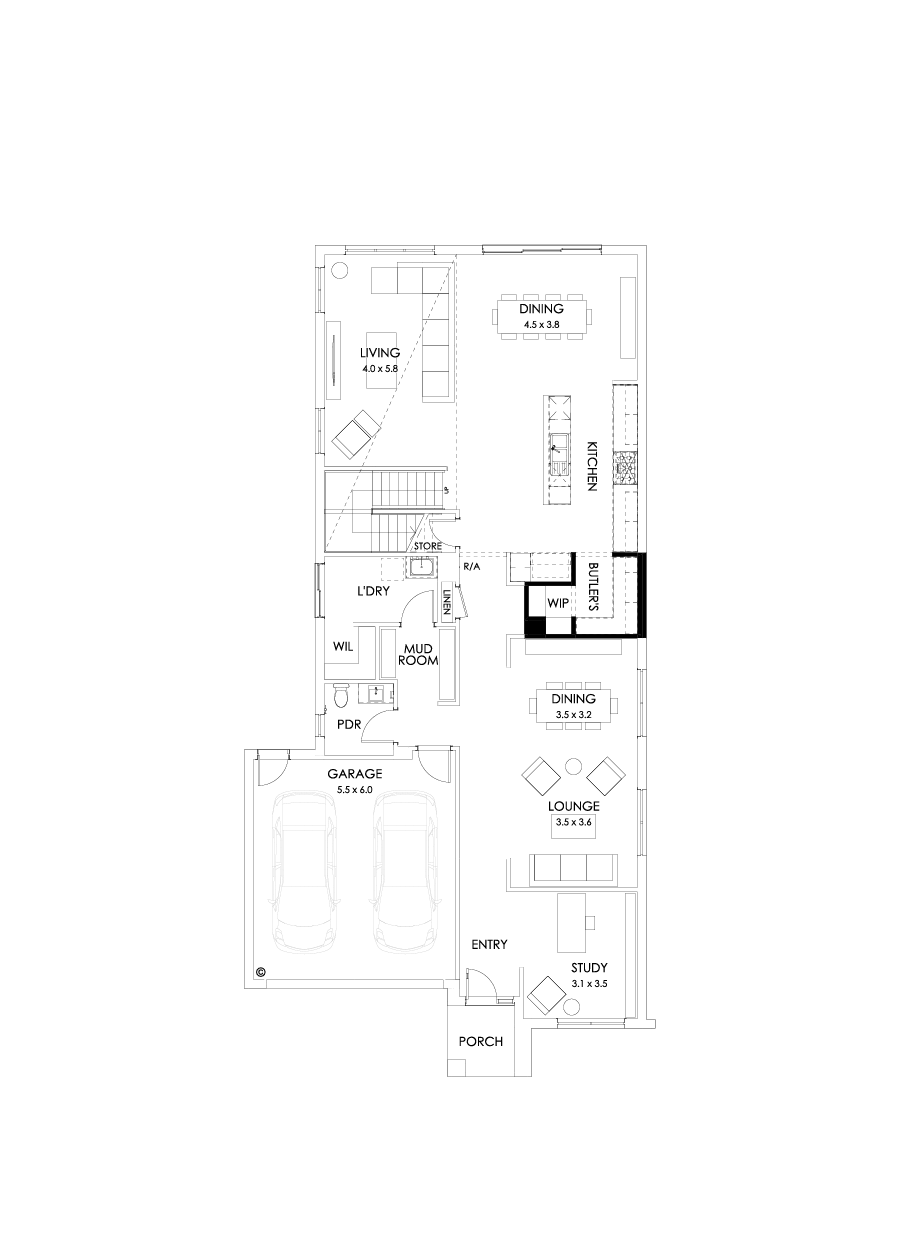 40 Ground Floor Floorplan (Butler's pantry - Included)
