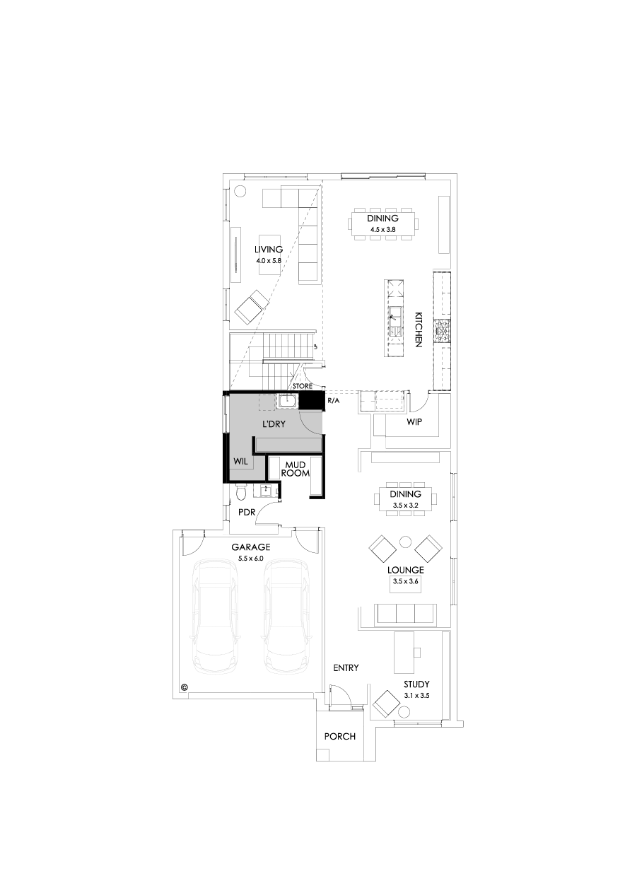 40 Ground Floor Floorplan (Grand laundry)