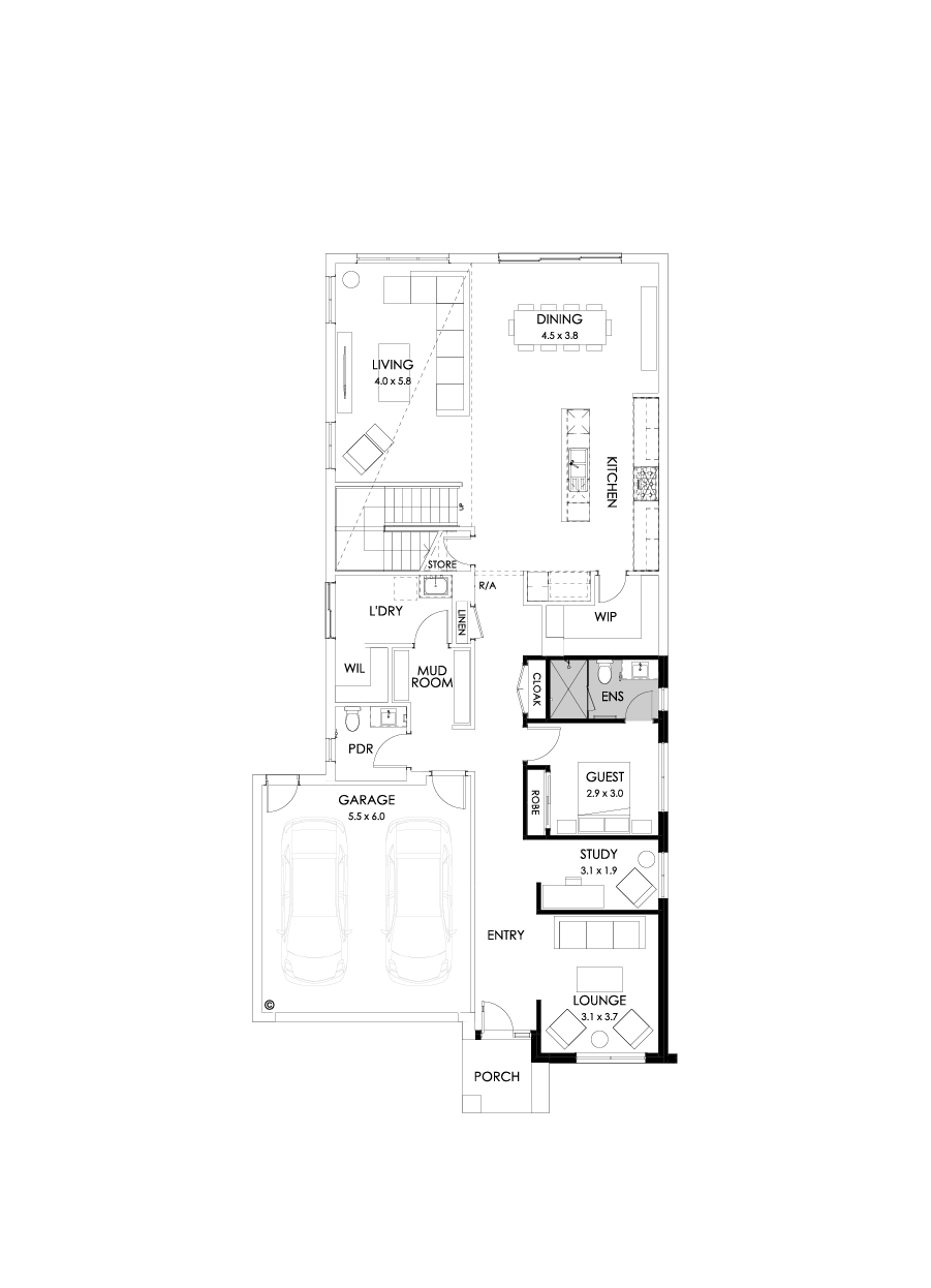 40 Ground Floor Floorplan (Guest bedroom)