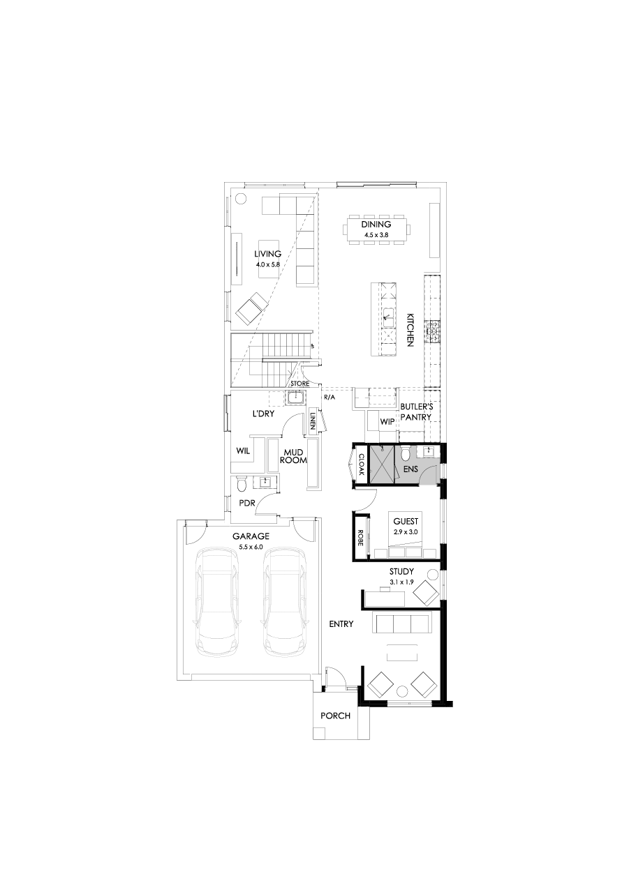40 Ground Floor Floorplan (Guest bedroom)
