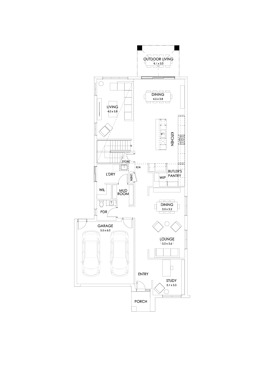 40 Ground Floor Floorplan (Outdoor living)
