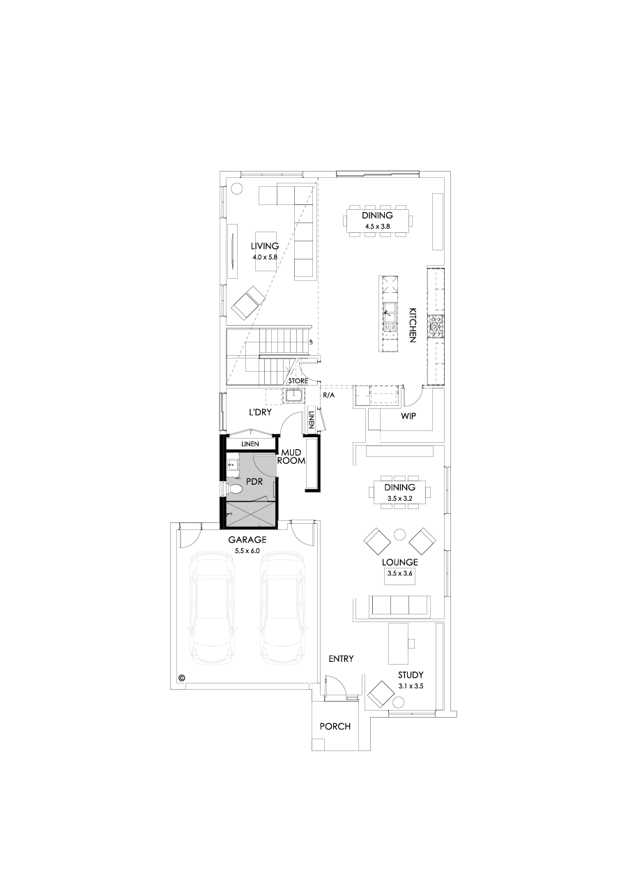 40 Ground Floor Floorplan (Shower to powder)