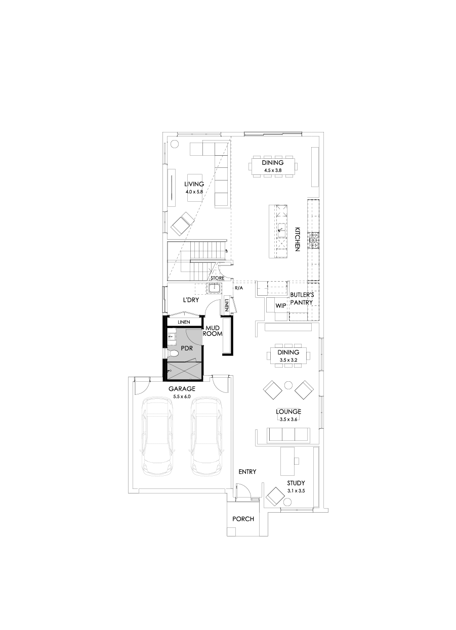 40 Ground Floor Floorplan (Shower to powder)