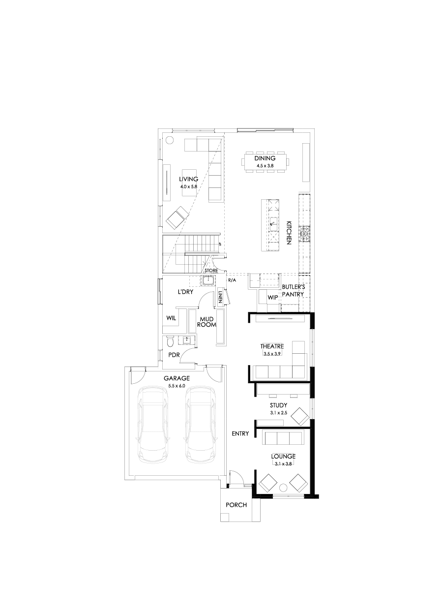 40 Ground Floor Floorplan (Theatre)