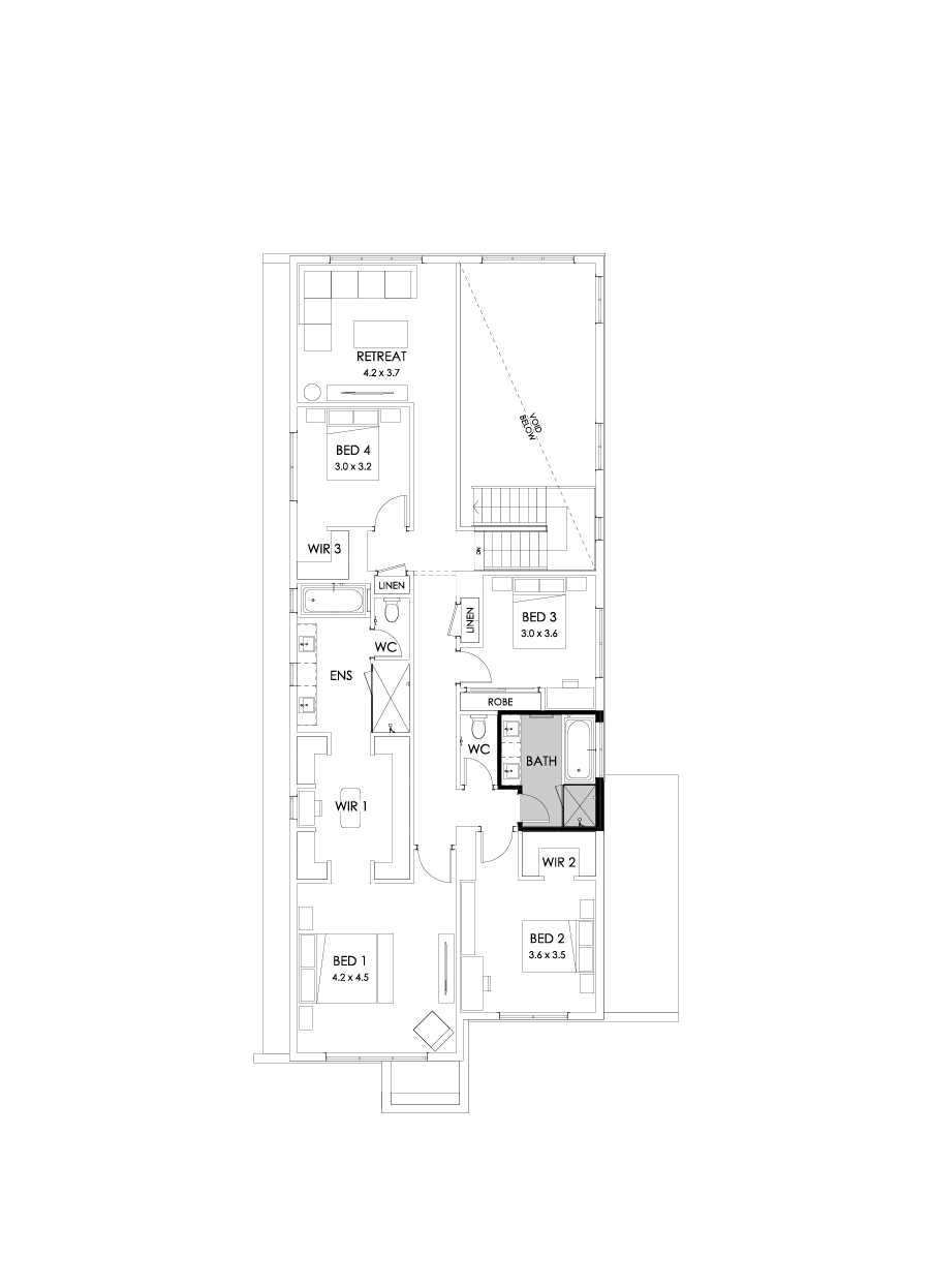 40 First Floor Floorplan (Bathroom upgrade - Flipped)