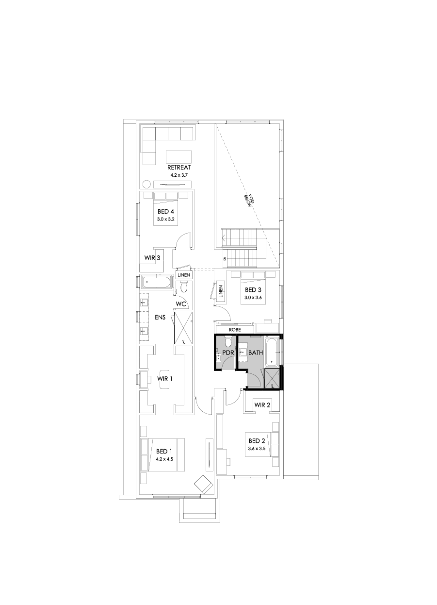 40 First Floor Floorplan (Powder room - Flipped)