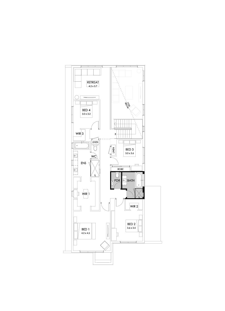 40 First Floor Floorplan (Powder room - Flipped)