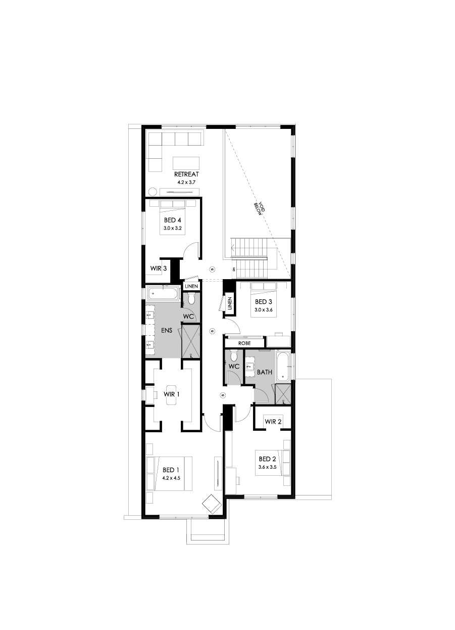 40 First Floor Floorplan (Standard - Flipped)